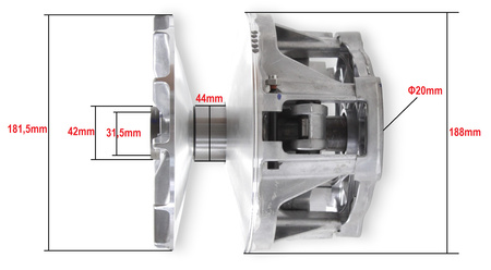 Sprzęgło Napędowe Wariator Polaris 1000 (Oem 1223068) Sot00015