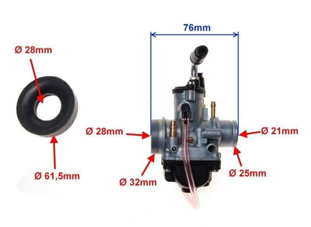 Gaźnik 21mm skuter 2T Minarelli Aerox MBK + dysze