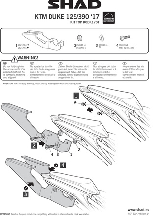Stelaż kufra tylnego Shad do KTM Duke 125 / 390 (2017-)
