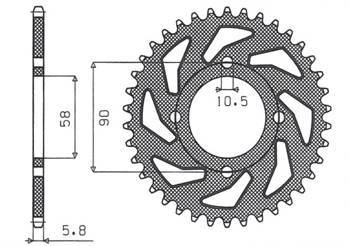 Zębatka tylna 279 44 honda xl 125v varadero '01-'13, ktm 200 duke '12-'14, 125 duke '11-'13 (jtr273.44) (łańc. 520) (27944jt)