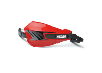 OSŁONY RĄK (HANDBARY-ALUMINIOWY RDZEŃ) Z MOCOWANIAMI (22 / 28,6MM) MODEL VORTEX KOLOR CZERWONY