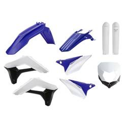 Komplet plastików sherco se-r/sef-r '17-'22 w zestawie osłona lampy (8679800003) i osłony amortyzatorów (8398600002) kolor niebieski biały czarny oem