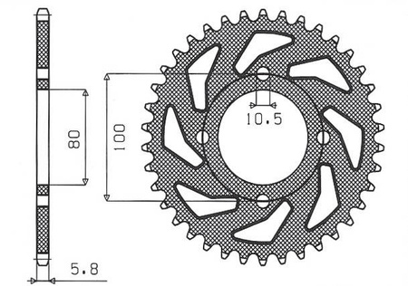 Zębatka tylna 819 41 suzuki 250 marauder (99-10), gn 250 (82-99) (jtr819/2.41) (łańc. 520) (81941jt)