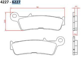 Klocki hamulcowe spiek metaliczny (złote) off road yamaha yz 450 '20-, przód (ft 6227)