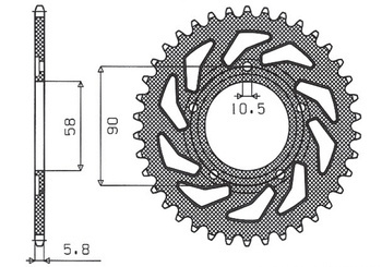 Zębatka tylna 281 36 honda nsr 125 '94-'03 (jtr604.36) (łańc. 520) (28136jt)
