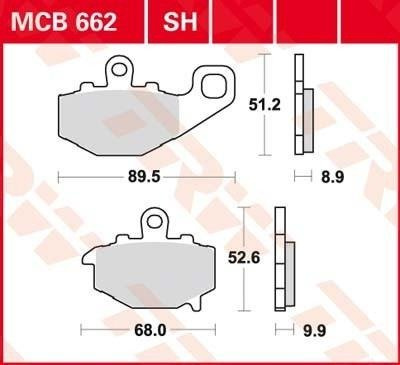 KLOCKI HAMULCOWE TRW MCB662SH