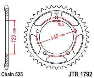 Zębatka tylna 4398 41 suzuki gsr 750 '11-'19, gsxr 750 '00-'03, dl 1000 '15-'16, gsx 750s '15-'16 (439841jt) (łańc. 525) (czarna)