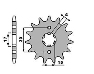 Zębatka przednia 274 15 honda 80r '87-'92 (27415jt) (łańc. 428)