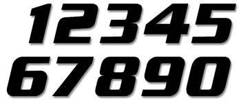 Numery startowe 25cm x 20cm ukośne, kolor czarny nr2 (3szt.)