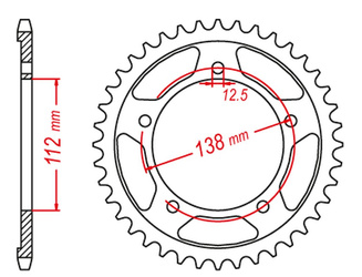 ZĘBATKA TYLNA STALOWA 4357 47 HONDA XL1000V VARADERO '99-'10