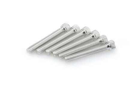 Śruby z anodyzowanego aluminium blister 6 śrub imbusowych m8x55mm srebrne