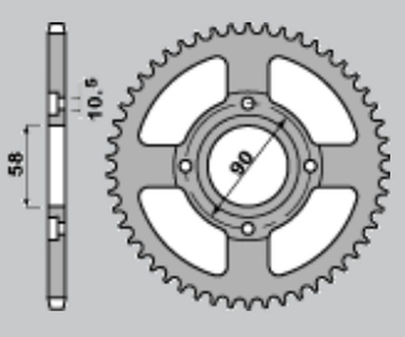 Zębatka tylna 279 35 honda ns 125 '85-'90 (a4140279350)