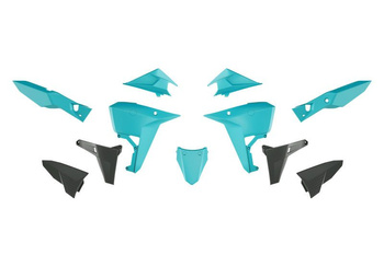 KOMPLET PLASTIKÓW (REVOLUTION) (BEZ PRZEDNIEGO BŁOTNIKA) KOVE X PRO / RALLY 800 '24-'25 KOLOR CZARNY / ZIELONY