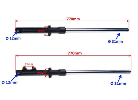 Amortyzatory przednie do motocykla Junak 904 770 mm para