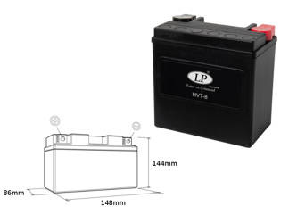 Landport akumulator hvt-8 12v 14ah 148x86x144 heavy v-twin bezobsługowy - zalany (zwiększony prąd rozruchowy 220a) (lewy +) (3)