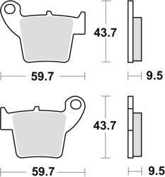Klocki hamulcowe kh346 sinter offroad (wyczynowe) honda crf 250 04-, crf 450 02-, tył
