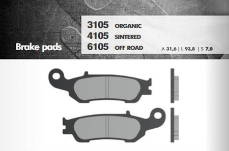 Klocki hamulcowe kh450 spiek metaliczny (złote) off road (ft 6105)