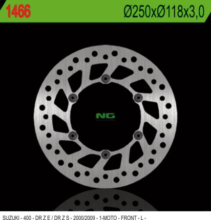 Tarcza hamulcowa przód suzuki drz 400 e/s '00-'09 (250x118x3) (6x6,5mm)