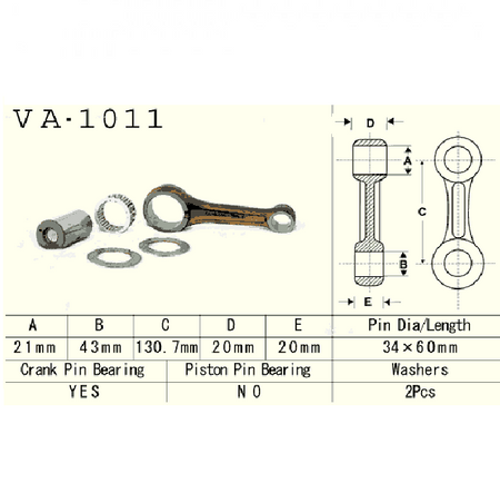 Vesrah - Korbowód Honda Atc350x Trx350 Fourtrax Foreman 4x4 85-89