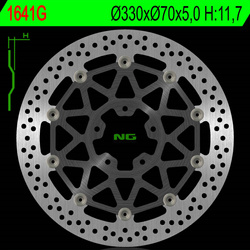 Tarcza hamulcowa przód kawasaki zx 10r 17-18 (330x70x5,0mm) (5x10,5mm) pływająca (środaluminiowy)