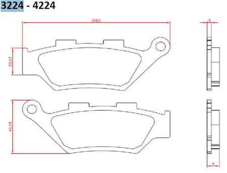 Klocki hamulcowe kh322 benelli imperiale 400 '19-, leoncio 500 '18-19, trk500 '18-20, przód (ft 3224)