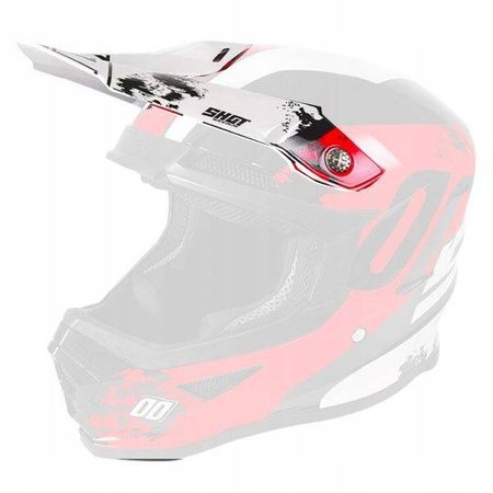 Daszek do kasku furioushadow red white glossy kolor czarny/czerwony/biały