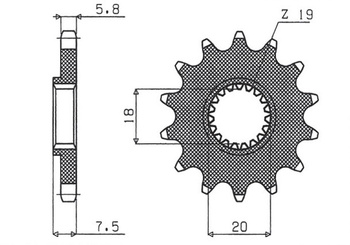 Zębatka przednia 340 12 honda cr 125 '87-'03 (jtf326.12) (łańc. 520) (34012jt)