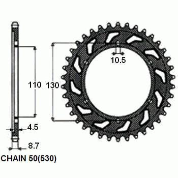 Zebatka napedzana stalowa sunstar sunr1-5474-48