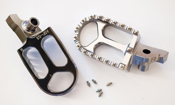 Podnóżek kierowcy suzuki rmz 250 '07-'09, rmz 450 '05-'07 kolor szaro-stalowy (2szt) aluminiowy