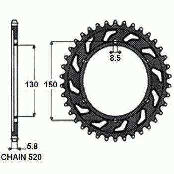 Zebatka napedzana stalowa sunstar sunr1-3592-42