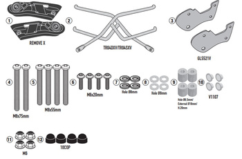 STELAŻ POD TORBY (SAKWY) BOCZNE SZYBKIEGO MONTAŻU REMOVE-X HONDA CB 500 HORNET '24-'25, CB 750 HORNET '23-'25 - ZASTĘPUJE TR1200K