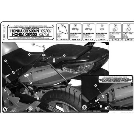 Stelaż Pod Torby (Sakwy) Boczne Honda Cbf 500 '04-'09, Cbf 600s/N '04-'09, Cbf 1000 '06-'09