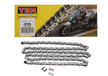 Łańcuch napędowy do motocykla quada YBN 140 ogniw 420HX biały