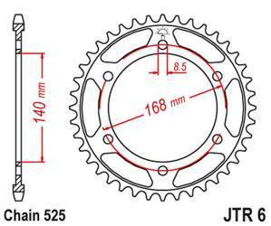 Zębatka tylna 4550 42 bmw f800r (otwór na śrubę 8,5mm) (455042jt) (łańc. 525) czarna