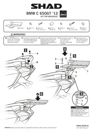 Stelaż kufra tylnego Shad do BMW C650 GT