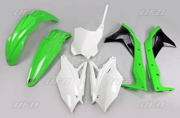 komplet plastików kawasaki kxf 250 '18-'20 kolor oem '19 (biały/zielony) (ka225e999a)