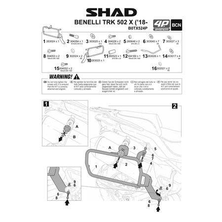 Stelaż do kufrów bocznych Shad 3P do Benelli TRK 502X