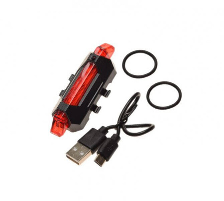 Lampa rowerowa tył LED wodoodporna USB
