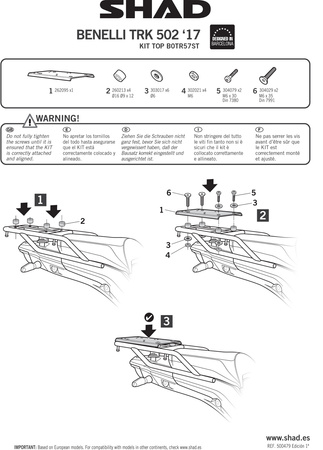 Stelaż kufra tylnego Shad do Benelli TRK 502X
