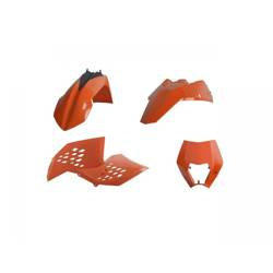 Komplet plastików ktm exc/exc-f '08-'11 w zestawie osłona lampy (8666700001) kolor pomarańczowy z osloną lampy (8666700001)