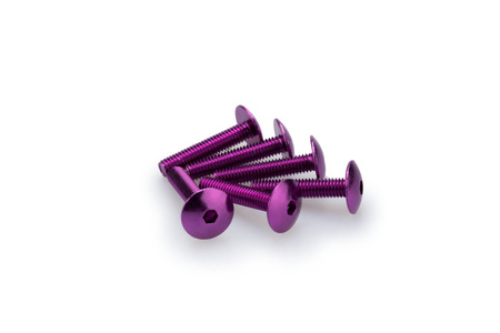 Śruby z anodyzowanego aluminium blister 6 wypukłych śrub 6x30mm fioletowe