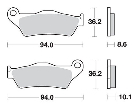 Hamulcowe kh363 street excel/racing ng sinter kolor złoty pasuje do: bmw r850/1100/1150/1200, k1200/1300 tył