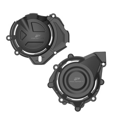 ZESTAW OSŁONA POKRYWY (DEKLA) ALTERNATORA ORAZ OSŁONA POKRYWY SPRZĘGŁA (IBEX) CF MOTO 450MT '24-'25 KOLOR CZARNY