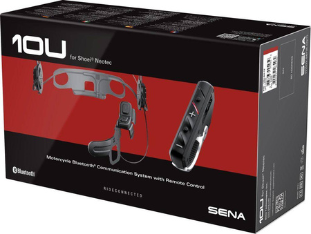 Interkom motocyklowy 10u bluetooth 4.1 do 1600m z radiem fm i pilotem sc-4b-01 do kasku shoei neotec ( 1 zestaw ) - zastępuje 10u-sh-02 (el)