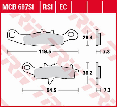 Klocki hamulcowe kh258 simter offroad kawasaki kx 80/85 '97-, kx 100 '97-'09, klr 250 '99-'12, suzuki rm 85 '05-, przód