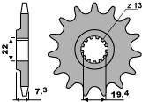 Zębatka przednia 434 16 18nc dr 400/gn 400 (jtf434.16) (łańc. 520)
