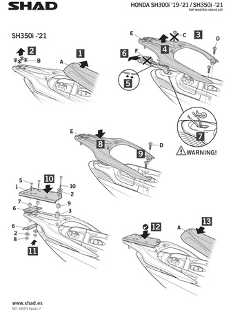 Stelaż kufra tylnego Shad do Honda SH 300i - 350i