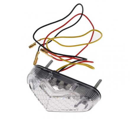 Lampa tylna LED motocykl skutera ATV biały klosz