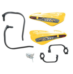 Osłony rąk (handbary) z mocowaniem aluminiowym strong (22+28mm) mocowanie 2 punktowe (alu-czarny, plastik-żółty)