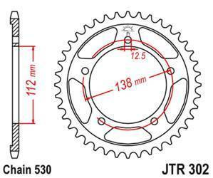 Zębatka tylna 408 40 honda cb 1100 sa-e/f '14-'15, cb 1100 ex-e/f/g/h/j '15-'17 (jtr302.40)* (łańc. 530)